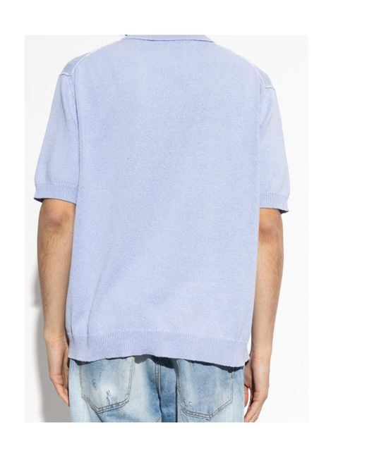 DSquared² Blue Logo Patch Pocket Polo Shirt for men