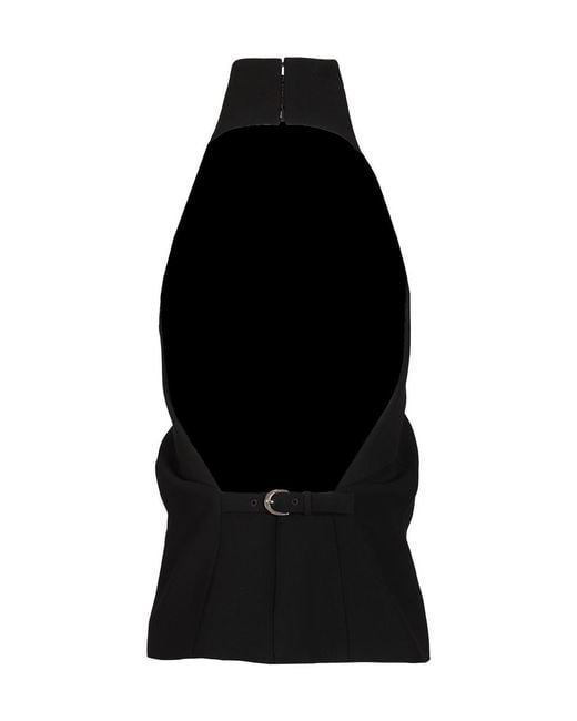 Khaite Black Backless Top