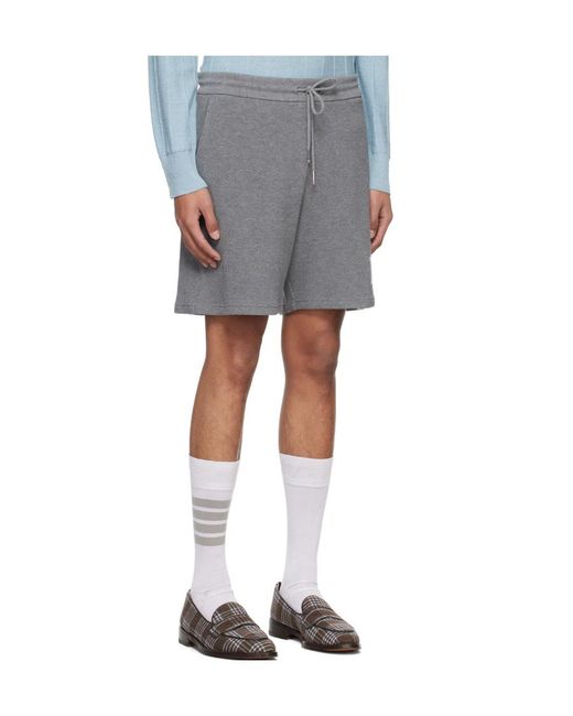 Thom Browne Black Logo Patch Drawstring Shorts for men