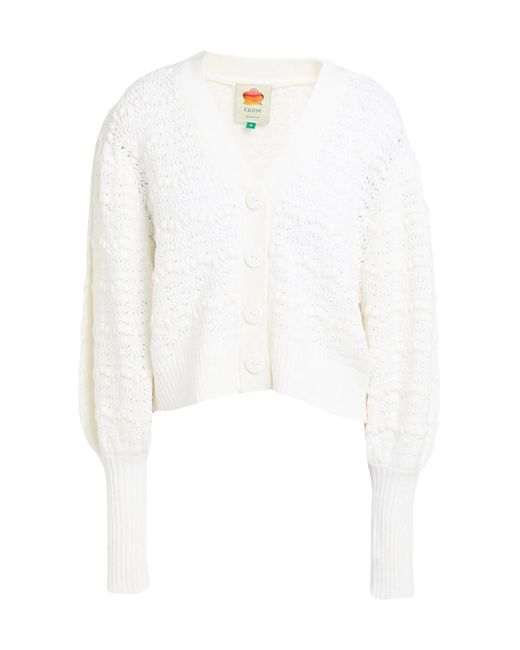 Farm Rio White Solid Color Cardigans