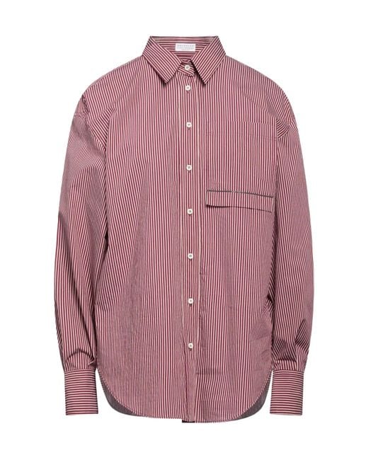 Brunello Cucinelli Pink Patterned Shirts Blouses