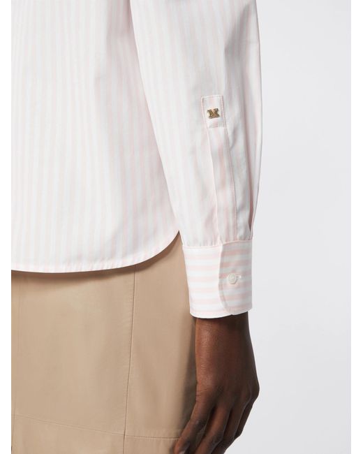 Max Mara White Maroso Striped Long-Sleeved Shirt