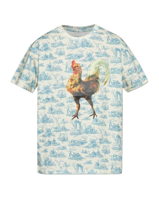 Vivienne Westwood Blue Graphic Printed Crewneck T-Shirt for men