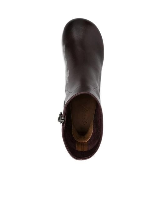 Marsèll Brown Kitten-Heel Leather Ankle Boots