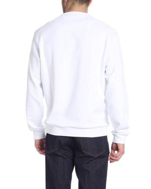 Zegna White Logo Printed Long-Sleeved Sweater for men