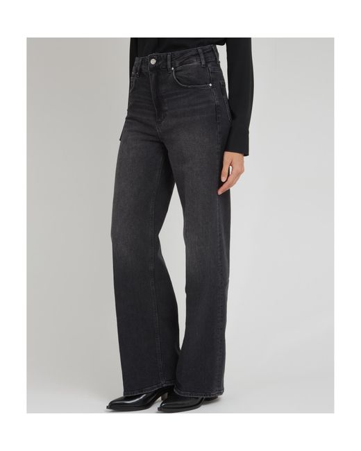 PAIGE Gray Wide Leg Jeans