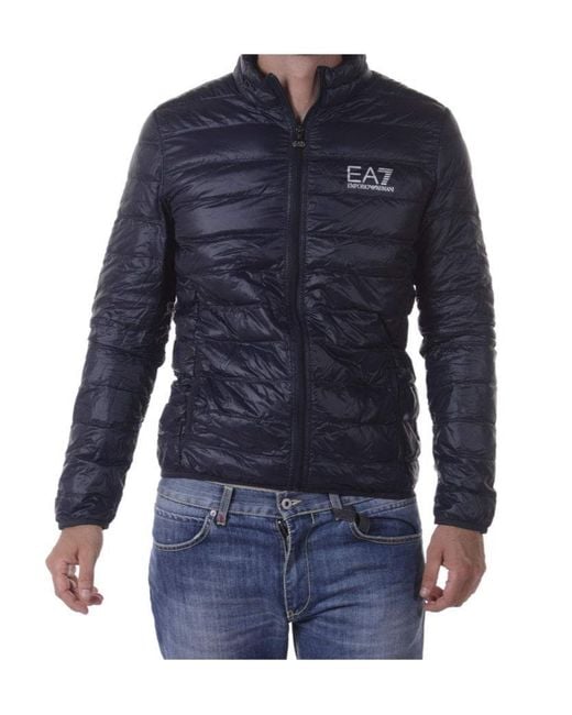 EA7 Blue Zipped Padded Jacket for men