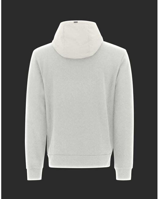 Herno White Logo-Patch Zip-Up Hooded Jacket for men