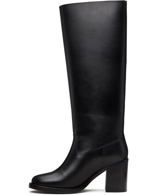 A.P.C. Black Round Toe Heeled Boots