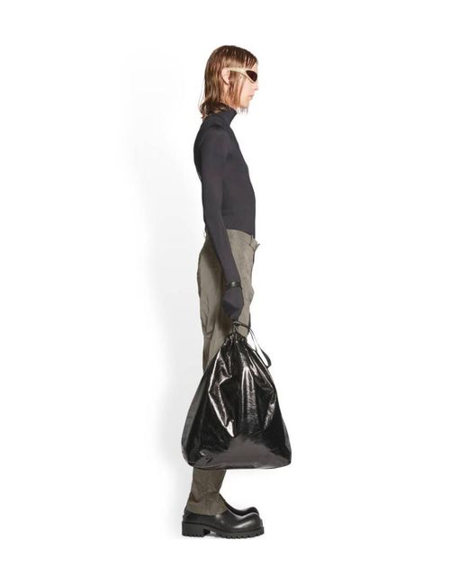 Balenciaga Gray Crinkle-Effect Straight-Leg Trousers for men