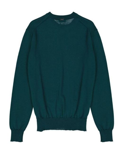 Herno Green Long-Sleeved Sweater for men