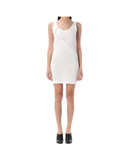 Coperni White Rose Appliqué Mini Dress