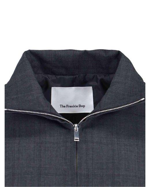 Frankie Shop Blue Baxter Plaid Zip Jacket
