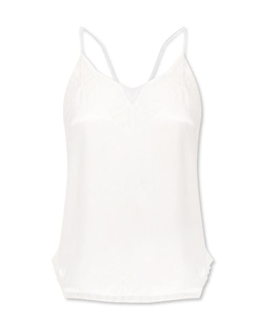 IRO White Glistening Lace-Embellished Top