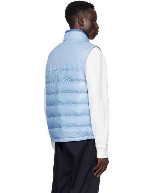 Moncler Blue Logo Patch Zip-Up Vest for men