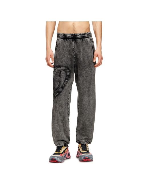 DIESEL Gray P-Marky-Den Oval D Patch Sweatpants for men