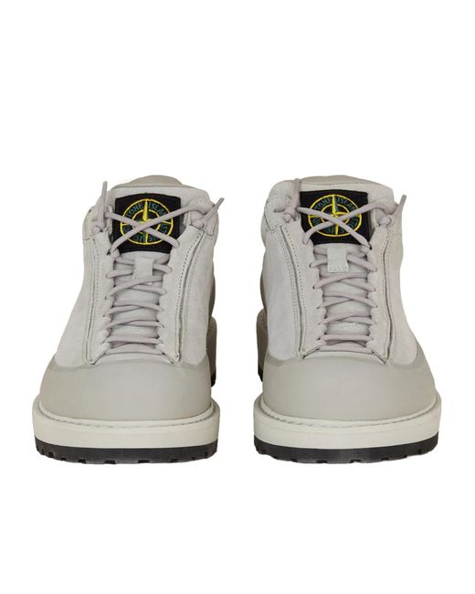 Stone Island Gray Lace-Up Casual Shoes for men
