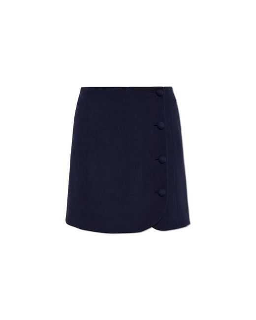 Valentino Blue Button-Fastening A-Line Skirt