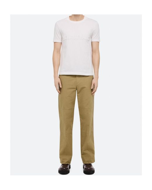 Helmut Lang White Embossed Logo Tee for men