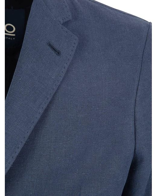 Herno Blue Long-Sleeved Suit Jacket for men