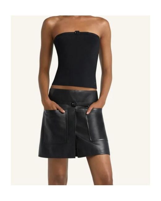 Courreges Black Courrèges Buckle Knit Bustier Top