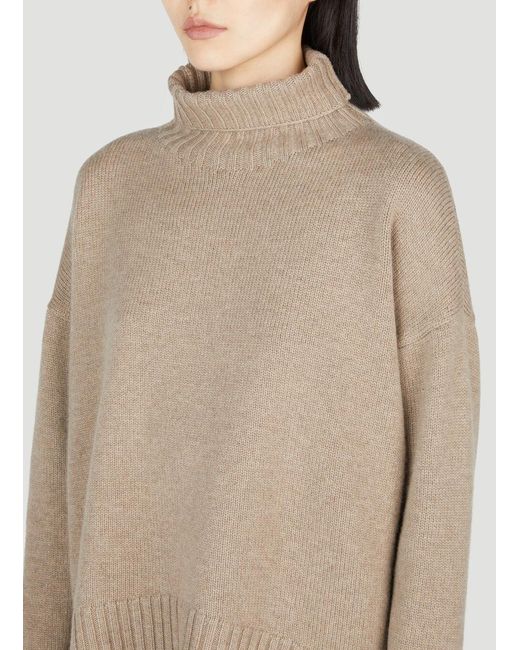 Max Mara Natural Turtleneck Knitted Jumper