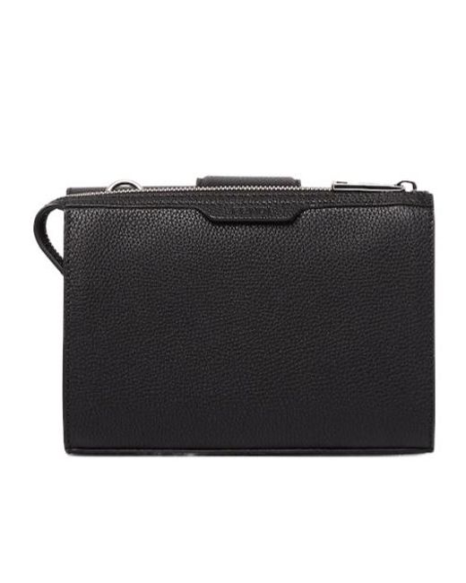Fendi Black Double Baguette Zipped Messenger Bag for men