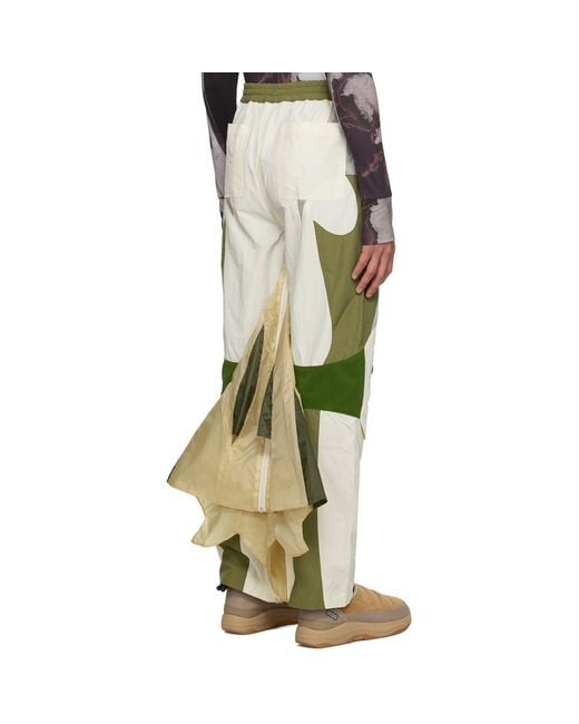 Kusikohc Green Patchwork Casual Pants for men