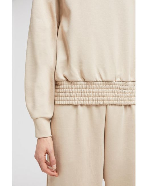 Moncler Natural Logo Embroidered Crewneck Sweatshirt