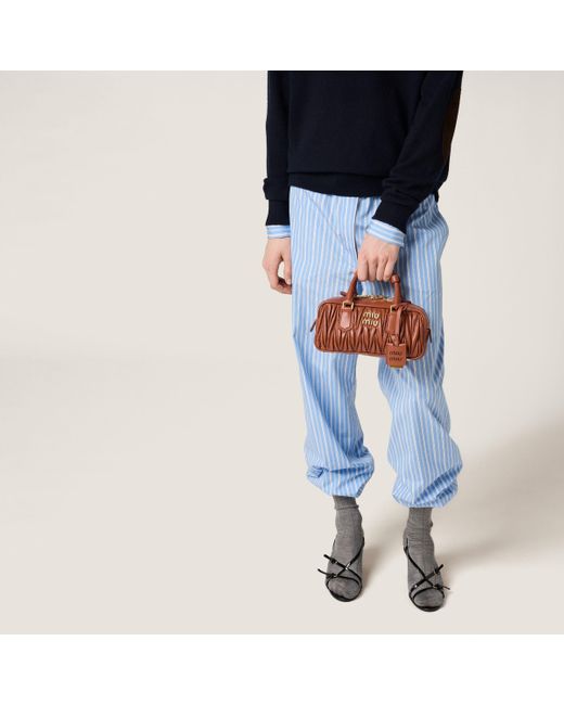 Miu Miu Brown Quilted Top-Handle Tote Bag