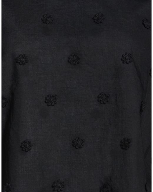 Farm Rio Black Loose Three-Quarter Sleeve Top