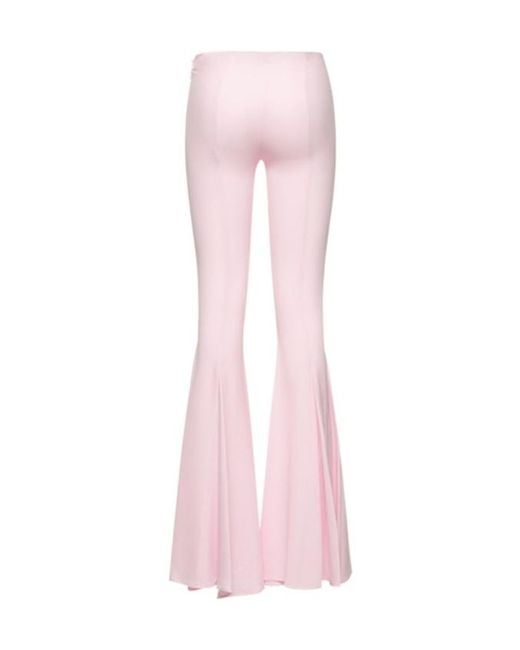 Blumarine Pink Viscose Crepe Flared Pants