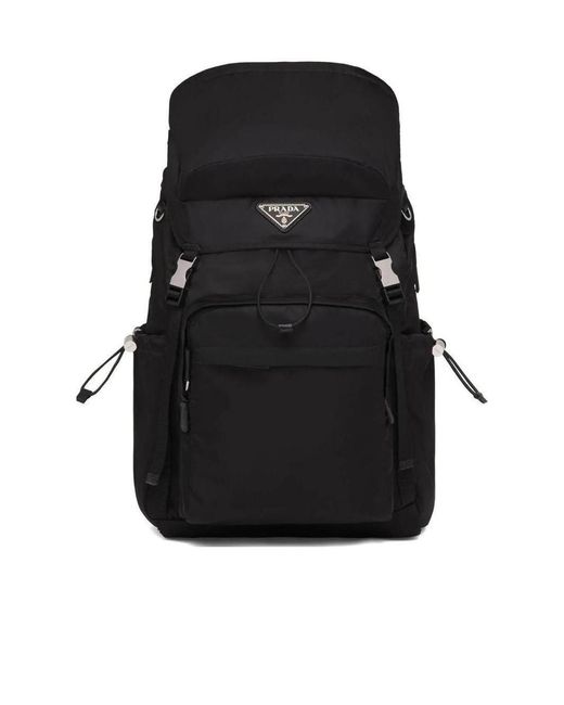 Prada Black Re-Nylon And Saffiano Leather Backpack for men