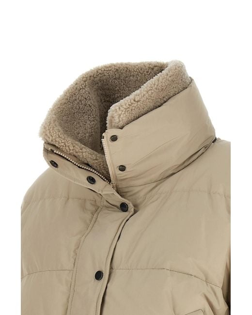 Brunello Cucinelli Natural Cropped Down Jacket