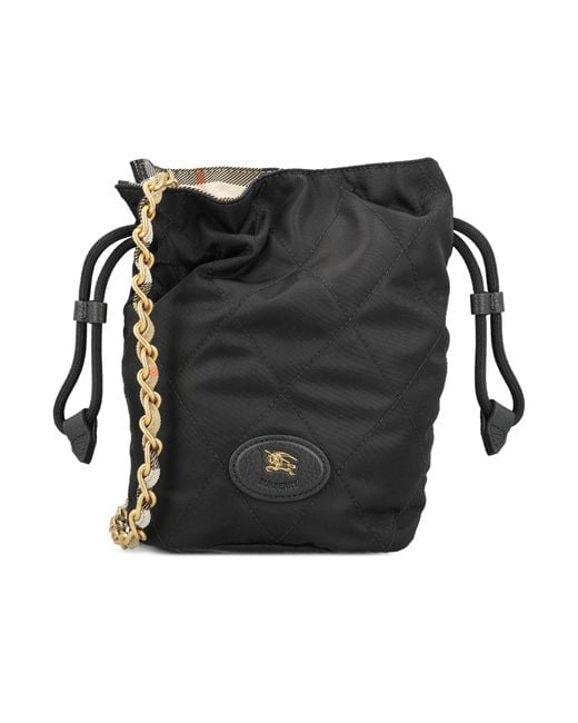 Burberry Black Quilted Horseshoe Bucket Bag