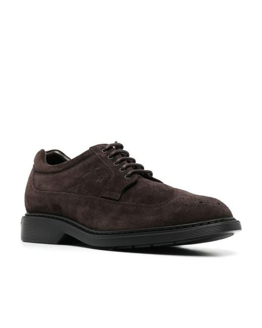 Hogan Black H576 Lace-Up Derby Shoes for men