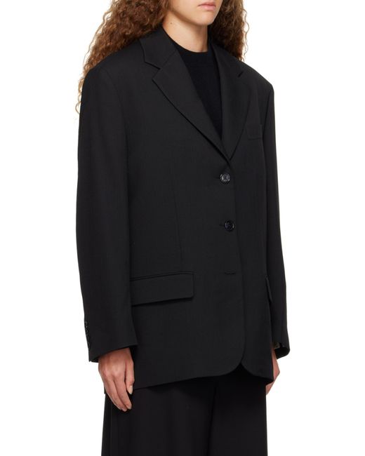 Acne Black Relaxed Fit Button-Up Blazer