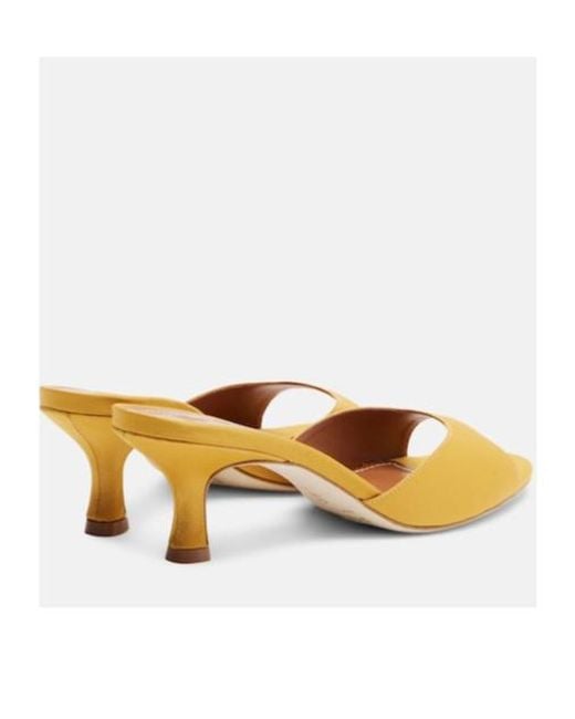 Staud Metallic Brigitte Leather-Trimmed Mules