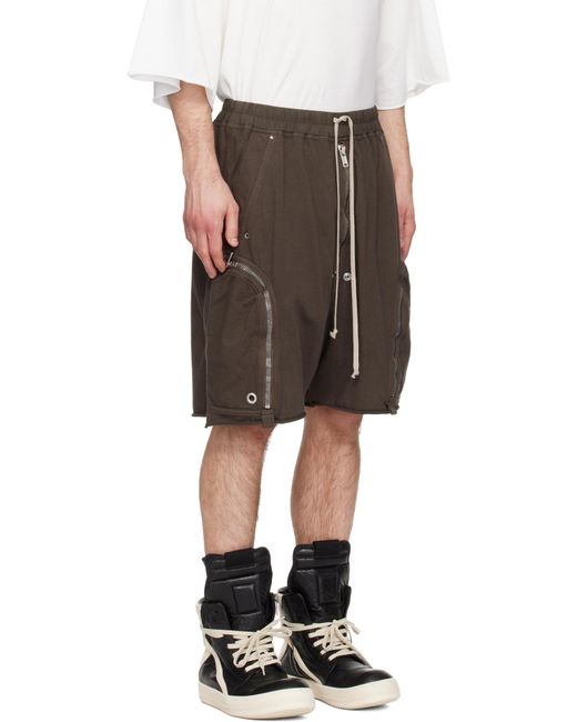 Rick Owens Gray Drawstring Shorts for men