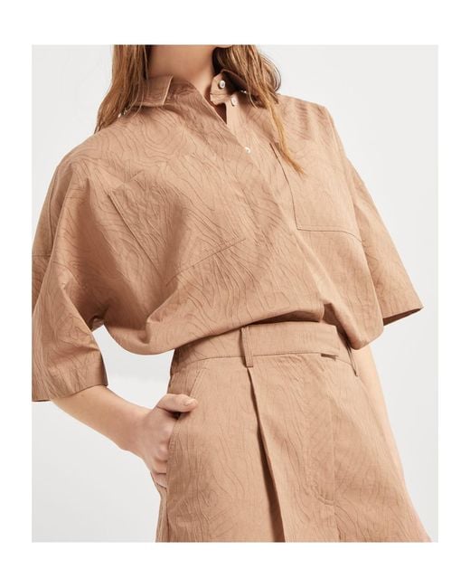 Brunello Cucinelli Natural Cotton-Blend Shorts