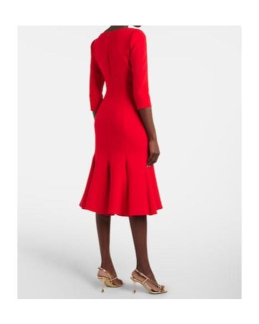 Carolina Herrera Red Crêpe Midi Dress