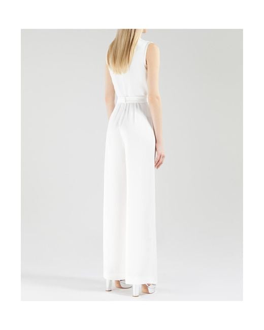 Max Mara White Fluid Satin Jumpsuit