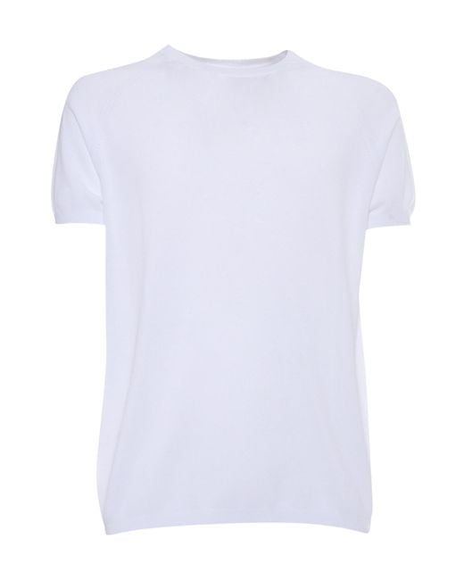 Aspesi White Piqué-Knit Crewneck T-Shirt for men