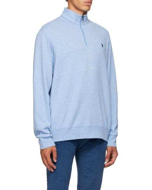 Polo Ralph Lauren Blue Polo Pony Half-Zip Jumper for men