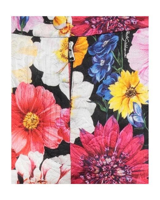 Dolce & Gabbana Red Colorful Printed Pants