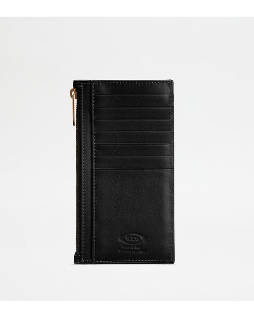 Tod's Black Logo Embossed Card Holder