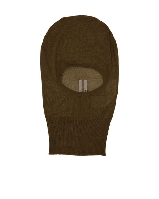 Rick Owens Green Skull Knitted Balaclava for men