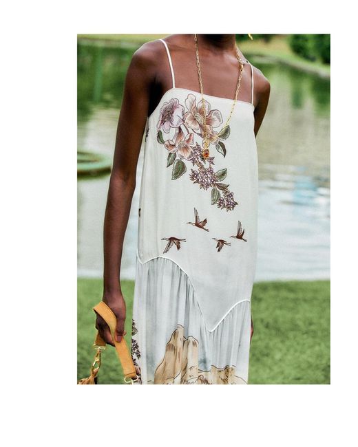 Farm Rio Metallic Toile De Rio Sleeveless Maxi Dress
