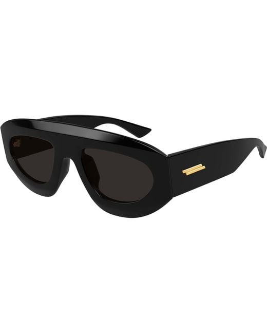 Bottega Veneta Black Eyewear Ultrathin Shield Sunglasses for men