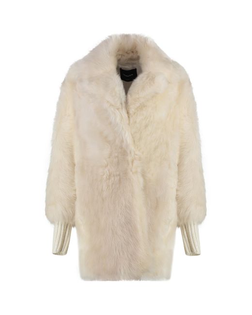 Fabiana Filippi White Single-Breasted Straight Hem Coat